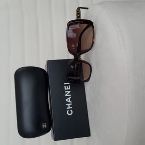 Chanel Tortoise Shell Chain Arm Sunglasses